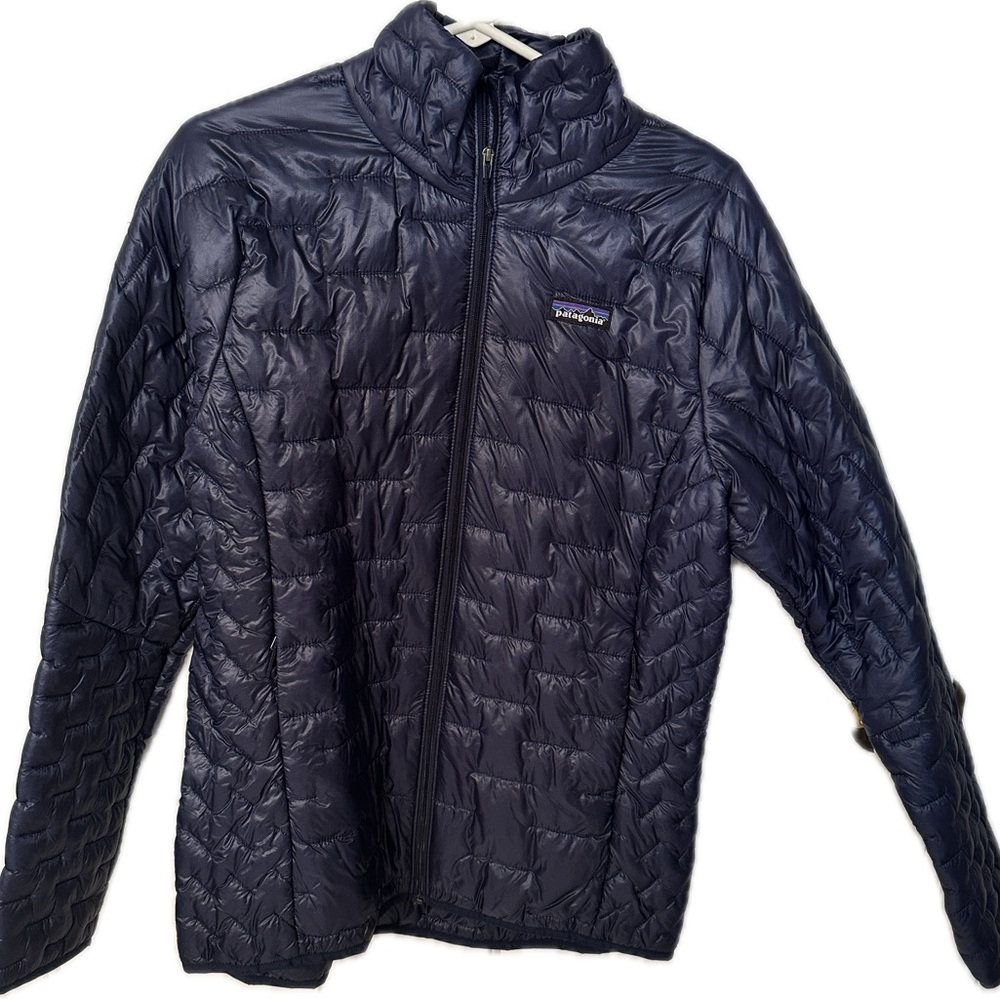 Womens Patagonia Micro Puff Navy Puffer Jacket